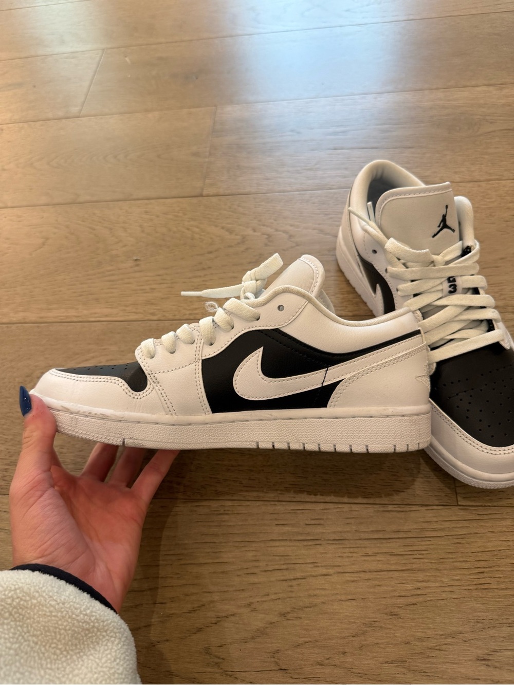 Jordan Men’s Low Top Sneakers - Black/White - Picture 3 of 5